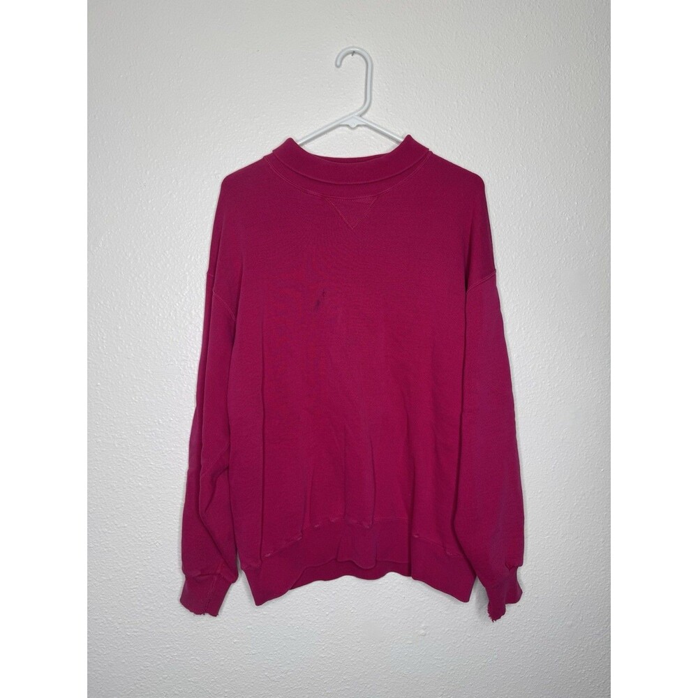 Vintage Russell Athletic Sweatshirt Distressed L Turtleneck Mock Neck 90s USA